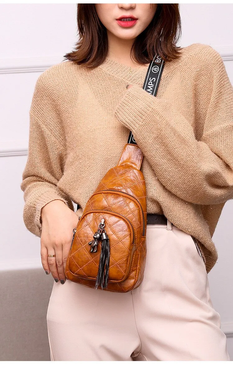 Women's Chain tassel Sling bag