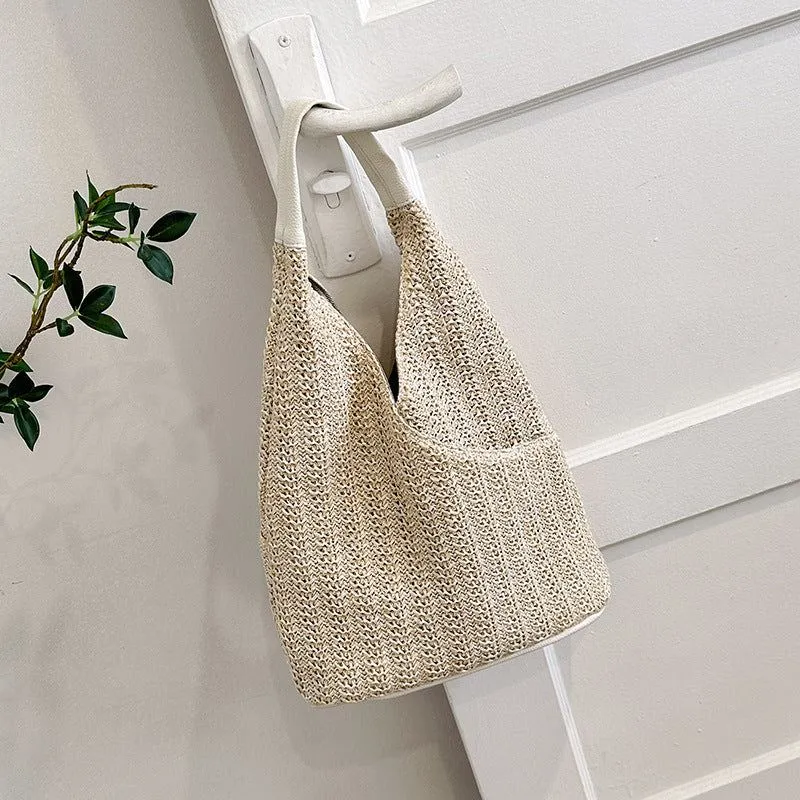Women’s Woven Straw Tote Hand Bag in 3 Colors